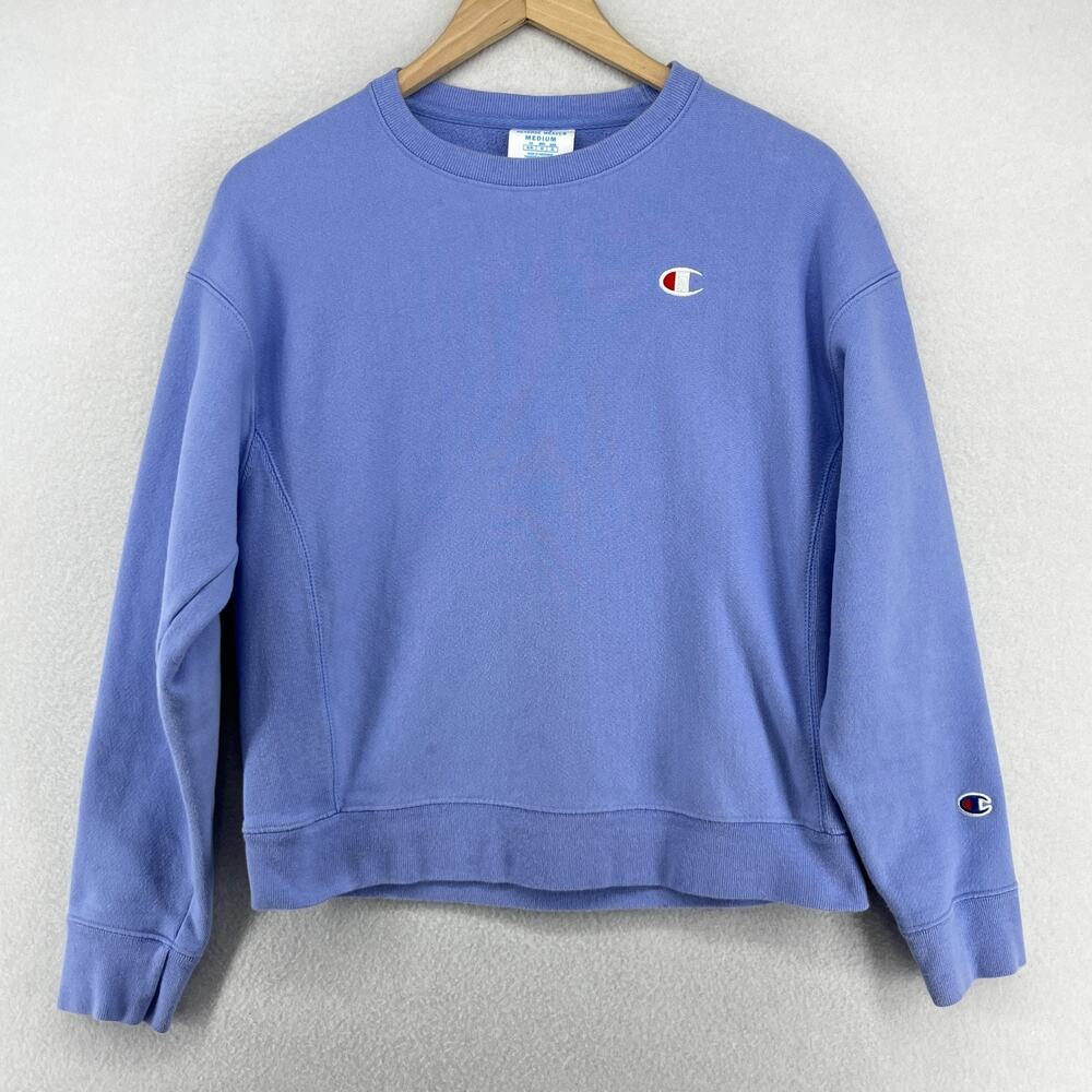 CHAMPION Sweatshirt Adult M REVERSE WEAVE Crewneck Fleece Y2K Pullover Blue